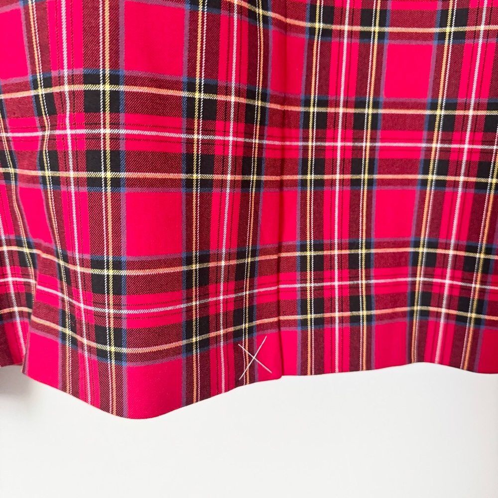 NWT J.Crew Red Tartan Plaid Blazer Jacket Structured Stretch Size 12 - Picture 9 of 11